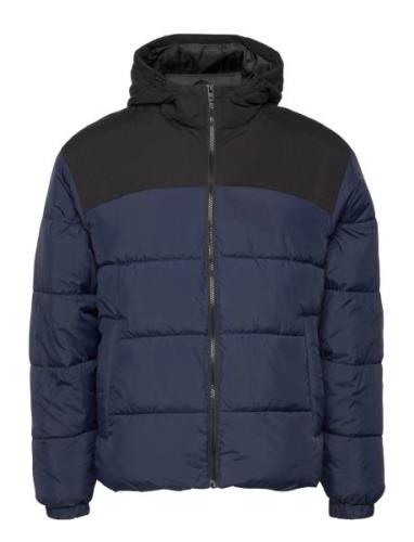 Jack & J S Jjmoon Hood Puffer Marinblå