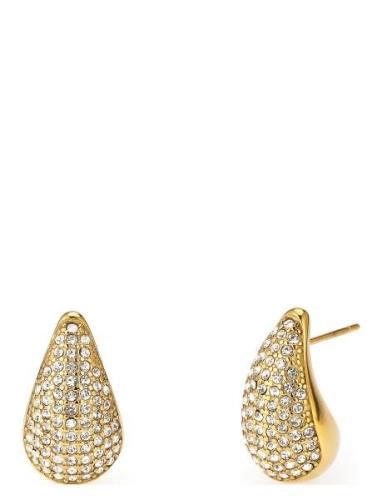 Bud To Rose Drop Crystal Stud Earring Guld