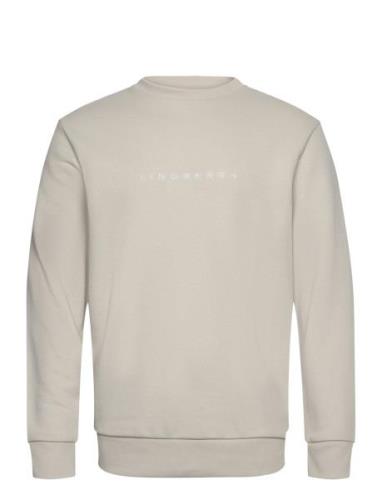 Lindbergh O-Neck Brand Carrier Sweatshirt Beige