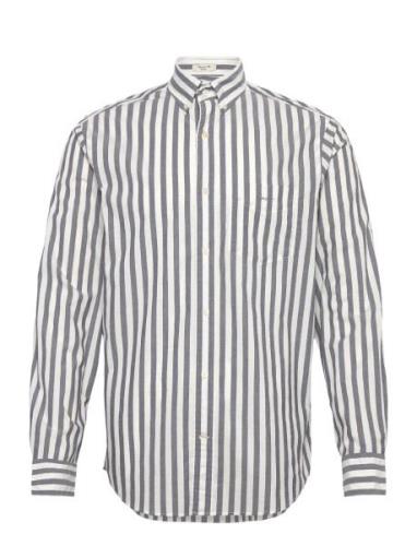 GANT Reg Poplin Stripe Shirt Blå