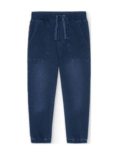 Boboli Fleece Denim Trousers For Boy -Bci Blå