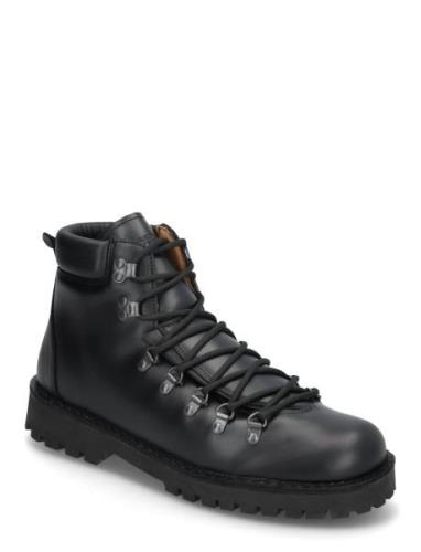 Selected Homme Slhalfred Leather Hiking Boot Svart