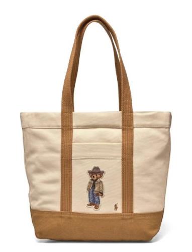 Polo Ralph Lauren Polo Bear Canvas Medium Tote Beige