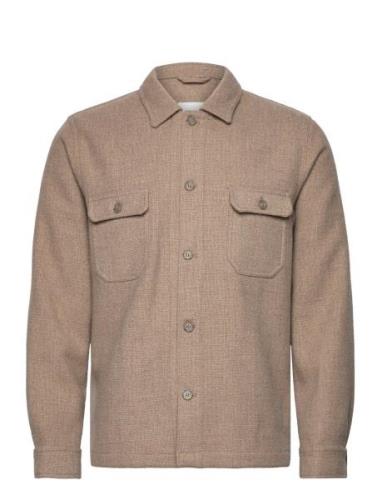 Lindbergh Textured Overshirt Beige