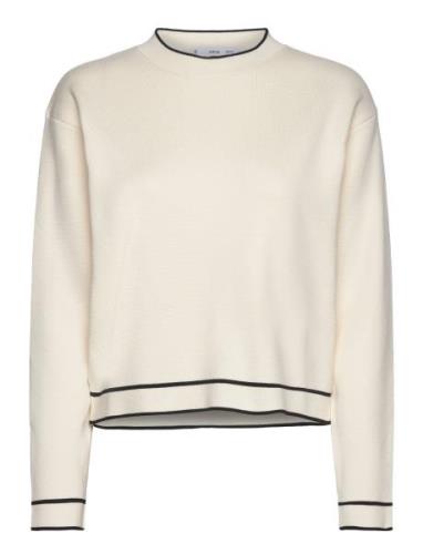 Mango Contrast Trim Sweater Kräm