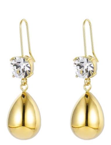 Bud To Rose Drop Crystal Hook Earring Guld