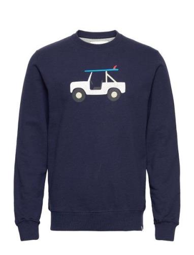 Revolution Regular Fit Crewneck Sweatshirt With Application Blå