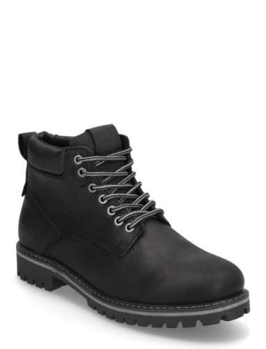 Jack & J S Jfwqueensway Leather Boot Sn Svart