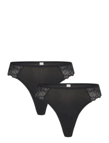 Lindex Brief Thong Reg Blenda Co W La Svart