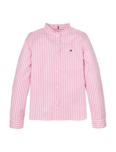 Tommy Hilfiger Ruffle Collar Blouse Ls Rosa