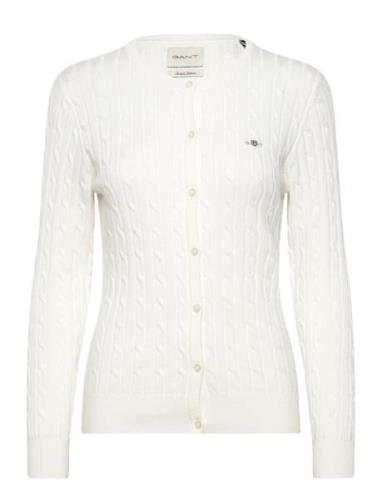 GANT Stretch Cotton Cable Cardigan Vit