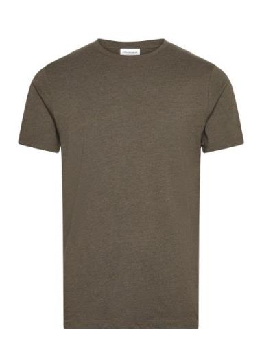 Lindbergh Basic Tee S/S In Melange Khaki Green