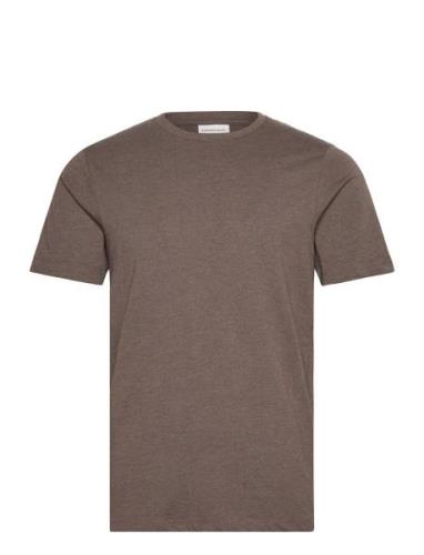 Lindbergh Basic Tee S/S In Melange Brun