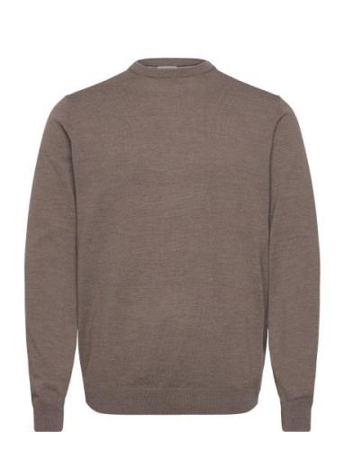 Lindbergh Black 100 % Merino Crew Neck Knit Brun