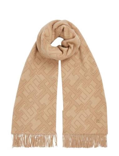 Tommy Hilfiger Th Monogram Wool Scarf Beige