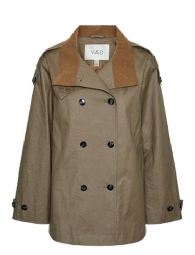 YAS Yaspark Short Parka Coat S. Grön