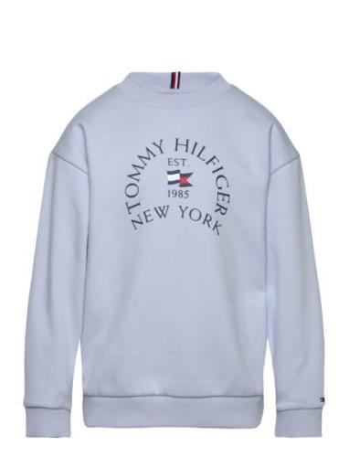 Tommy Hilfiger Nautical Arch Print Fleece Cn Blå