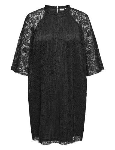 ONLY Carmakoma Carlosia 3/4 Lace Blk Dress Jrs Svart