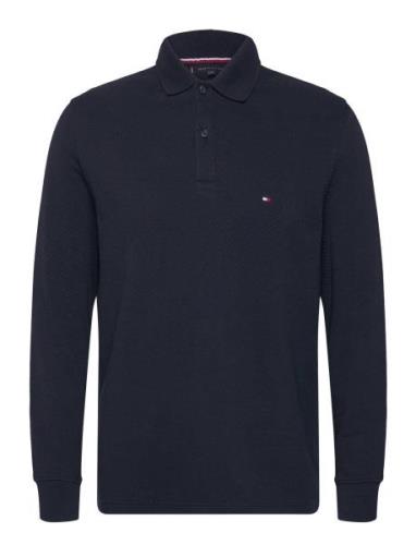 Tommy Hilfiger L/S Waffle Reg Polo Marinblå