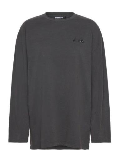 ROTATE Birger Christensen Long Sleeve T-Shirt Svart