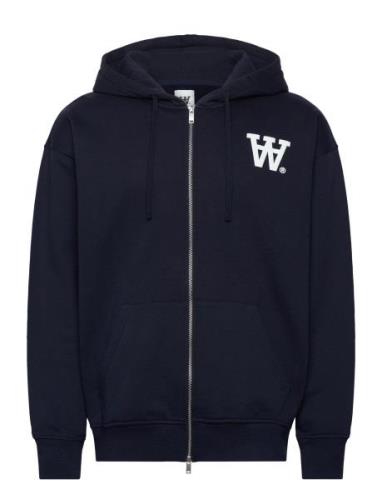 Double A By Wood Wood Wwmya Not To Be Trusted Hoodie Gots Marinblå