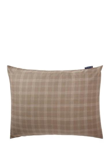 Lexington Home Checked Lyocell/Cotton Pin Point Oxford Pillowcase Beig...