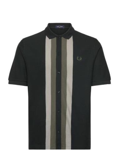 Fred Perry Panelled Button Polo S Grön