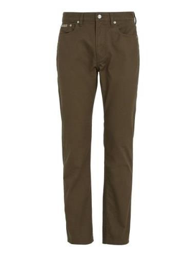 Calvin Klein Jeans Straight Cotton Twill Pant Khaki Green