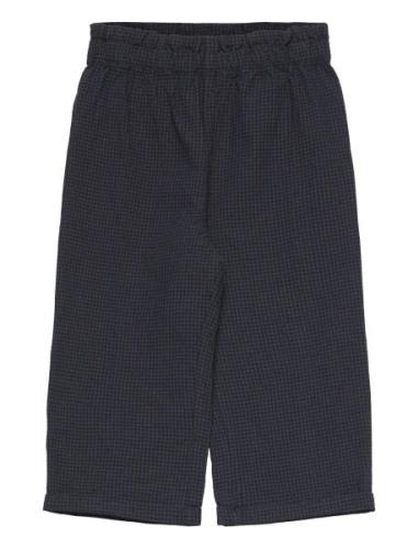 Mango Straight Checked Trousers Marinblå