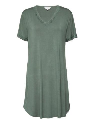 Lady Avenue Bamboo Short Sleeve Nightdress With Grön