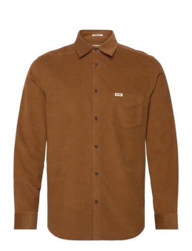 Wrangler 1 Pkt Corduroy Shirt Brun