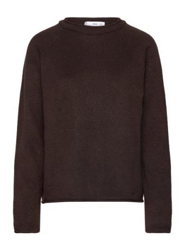 Mango Fine-Knit Wool-Blend Sweater Brun