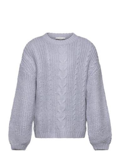 Mango Knitted Braided Sweater Blå