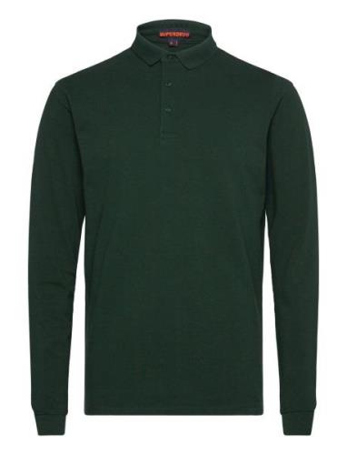 Superdry Cotton Long Sleeve Pique Polo Grön