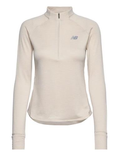 New Balance Athletics Heat Grid 1/2 Zip Beige