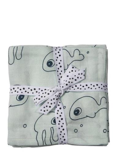 D By Deer Burp Cloth 2-Pack Sea Friends Blue Blå