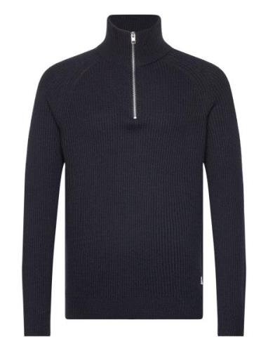 Jack & J S Jjpannel Knit Half Zip Aw24 Marinblå