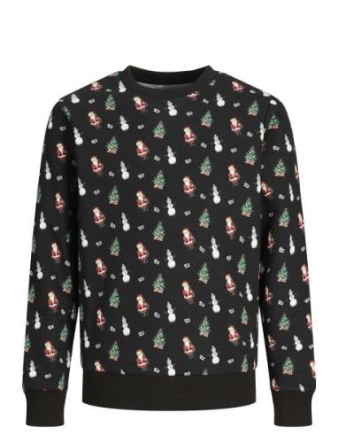 Jack & J S Jjxmas Merry Aop Sweat Crew Neck Jnr Grön