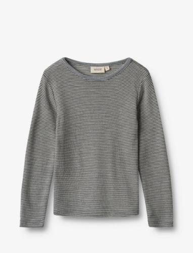 Wheat Wool T-Shirt L/S Alfie Marinblå