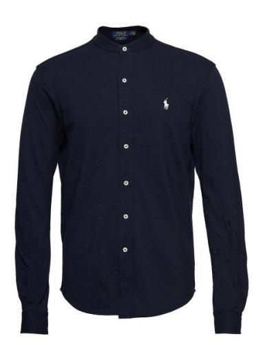 Polo Ralph Lauren Featherweight Mesh-Ls Fb Mandarin C Marinblå