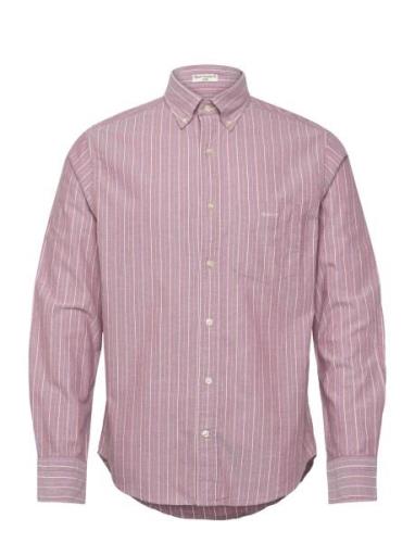 GANT Reg Oxford Stripe Shirt Röd