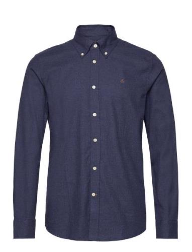 Morris Watts Flannel Shirt-Slim Fit Marinblå