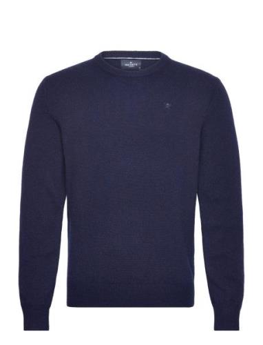 Hackett London Lambswool Crew Marinblå