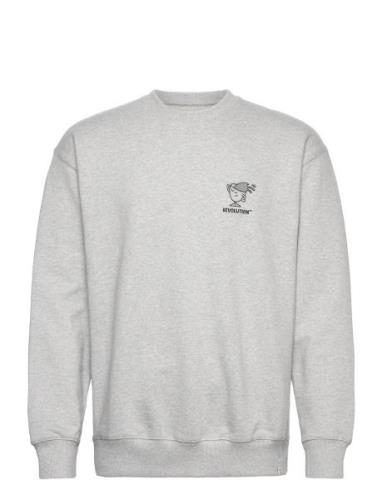 Revolution Printed Crewneck Grå