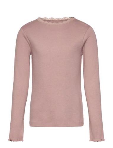 Huttelihut T-Shirt Ls Rib Rosa