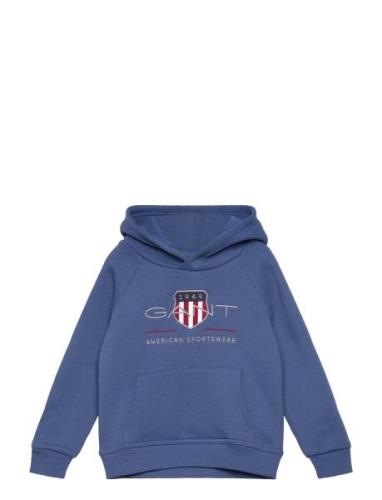 GANT Archive Shield Raglan Hoodie Blå