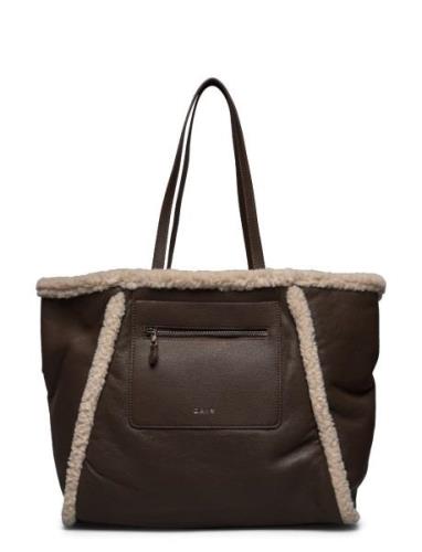 DAY ET Day Faux Shearling Tote Brun