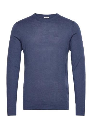 Lindbergh Merino Knit O-Neck Blå