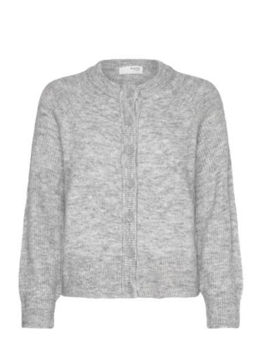 Selected Femme Slfrena Ls Knit Cardigan Camp Grå