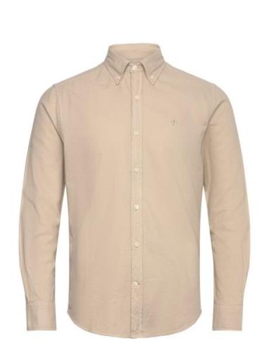 Morris Brushed Twill Shirt-Classic Fit Beige